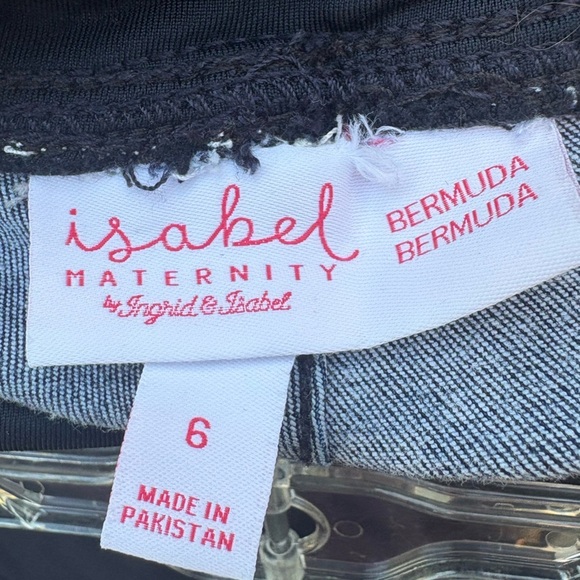 Isabel Maternity Denim Stretch Cuffed Bermuda Shorts Size 6 - Picture 6 of 7